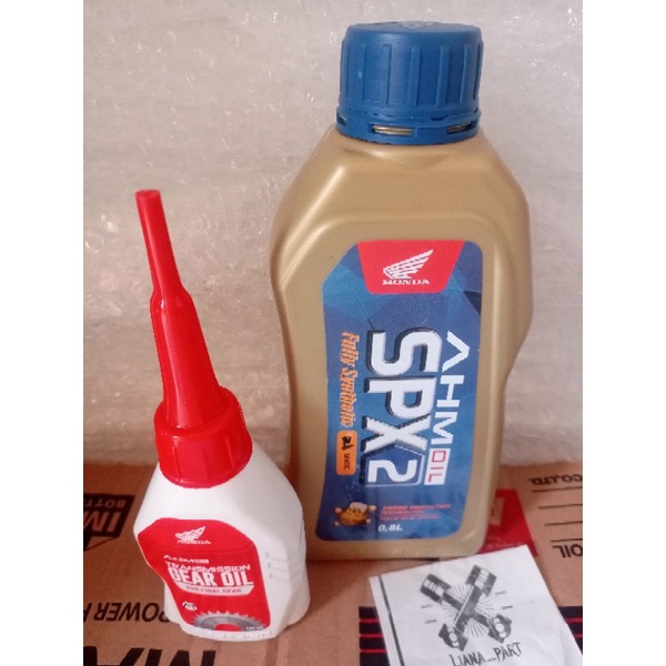 Paket Oli Honda Ahm Spx2 Matic + oli gardan honda Ahm 120ml