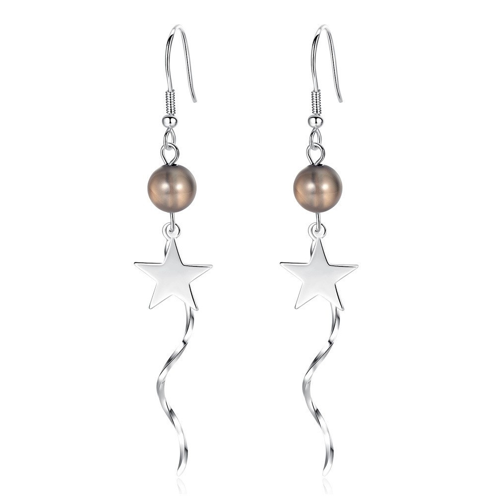 925 Perak Perempuan Anting-Anting Korea Batu Akik XINGX Butterfly Maple Daun Menggantung Anting-Anting Fashion Ornamen-J