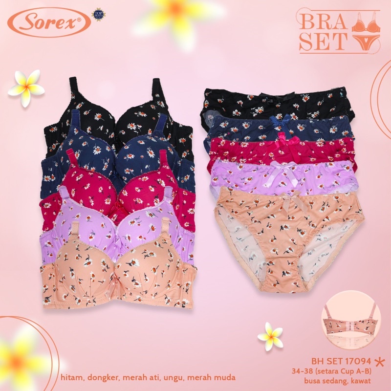 BRA dan CD || BH dan CELANA DALAM || SOREX SET 17094