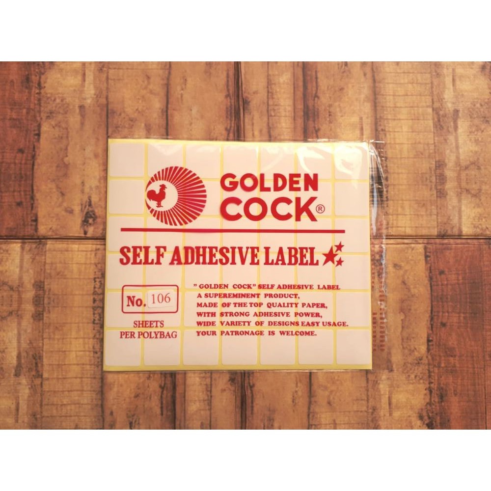Label Golden Cock No. 106 - Self Adhesive Label 106 - Sticker