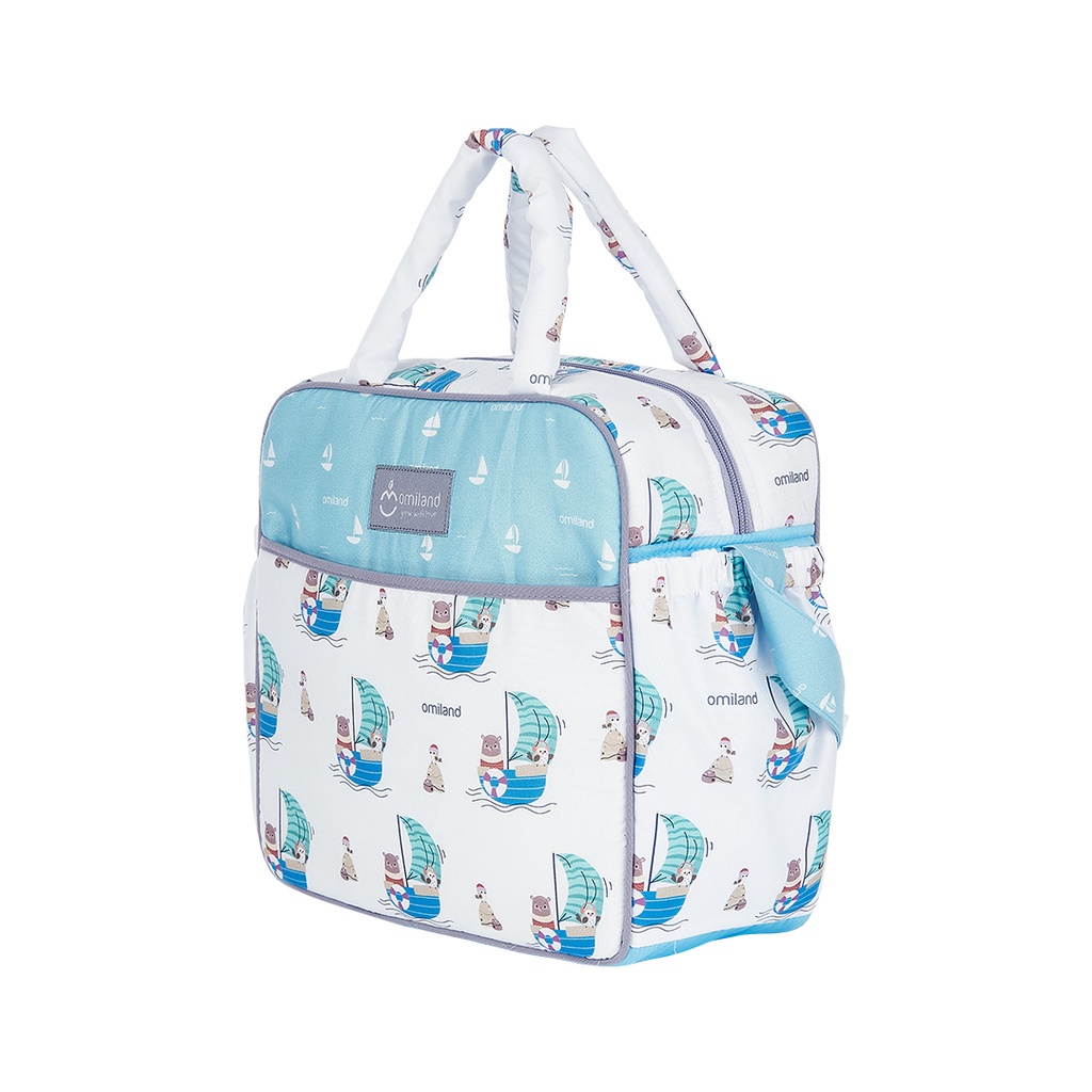 Omiland Tas Bayi Kecil Medium Besar Feather Sailor Alpaca Series Print Original