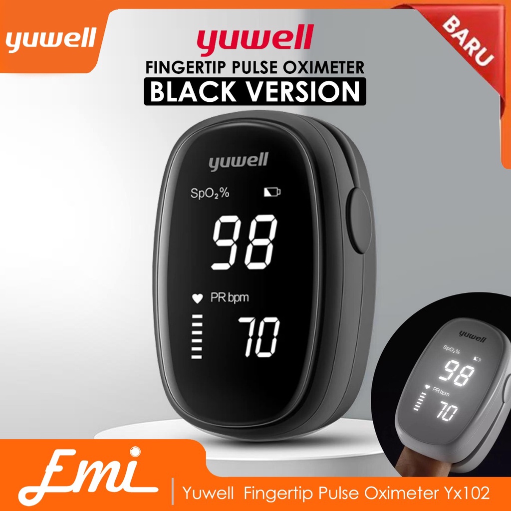 Yuwell YX102 Oxymeter Alat Pengukur Detak Jantung Kadar Oksigen Fingertip Oximeter