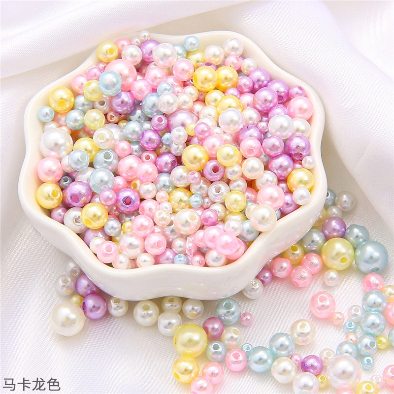 150 pcs 3mm-8mm manik-manik campuran bulat imitasi ABS mutiara diy beads, tidak termasuk kotak