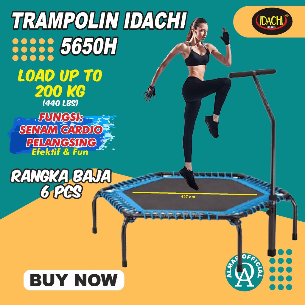 Alat Fitness Olahraga Trampolin Anak Outdoor Trampoline Olahraga Dewasa Idhaci ID Max User 20Kg