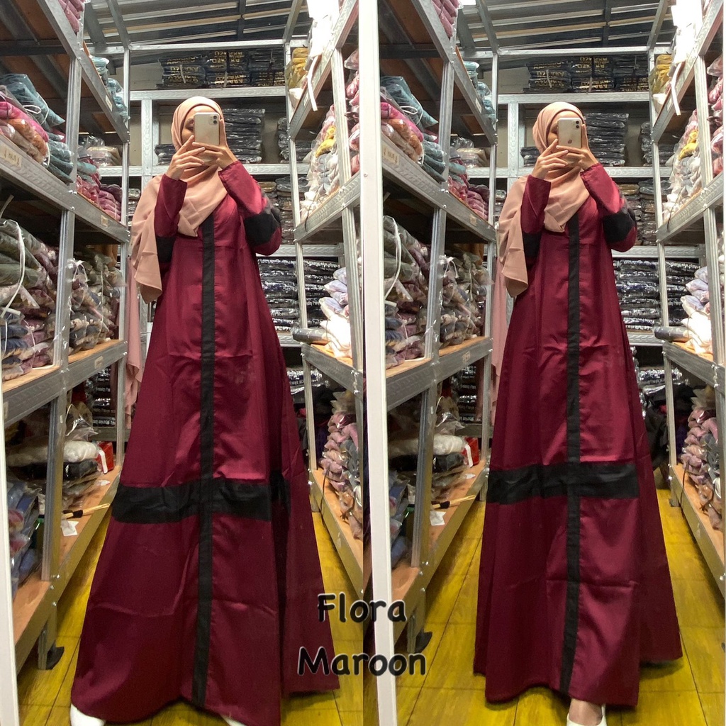 Flourette Maxy || Flora Gamis Toyobo Premium LD 110cm- Gamis Wanita Busui Friendly