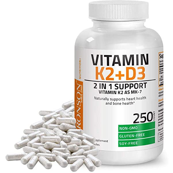 BRONSON Vitamin K2 MK-7 Plus Vitamin D3