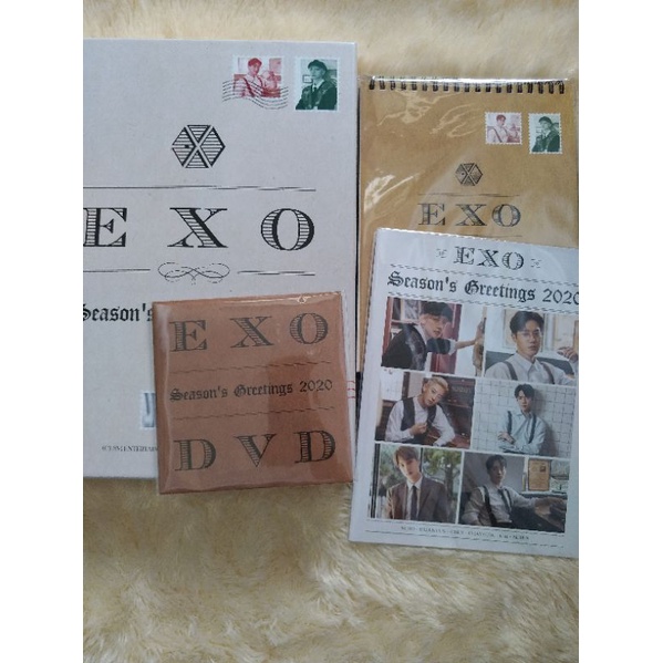 EXO SEASON GREETINGS 2020 SG 20 DESK CALENDAR DVD BROCHURE BOX BAEKHYUN CHANYEOL SEHUN CHEN SUHO KAI