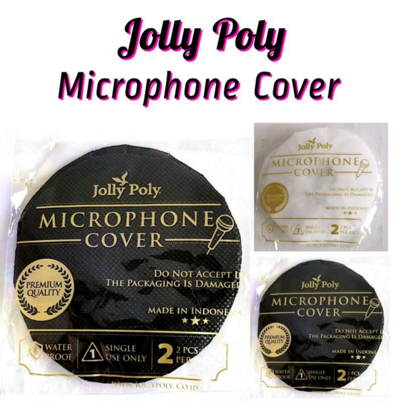 Jolly Poly Microphone Mikrofon Cover Hitam Putih 2 pcs