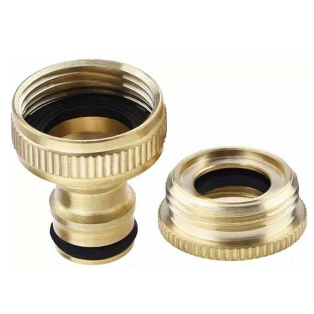 Solighter Fitting 3per4sampai1per2&quot; Keran Selang Keran Alat Siram Irigasi Brass Tap Adapter Joiner