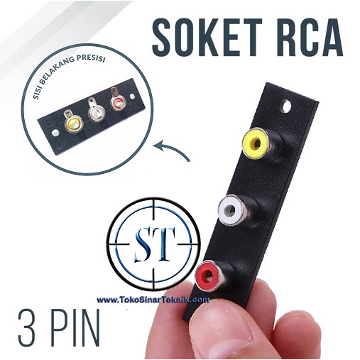 Socket RCA 3 Pin Soket Input Rca 3 Lubang Female Warna Sambungan Jack RCA PCB Audio Video Sambungan Kabel BA-73