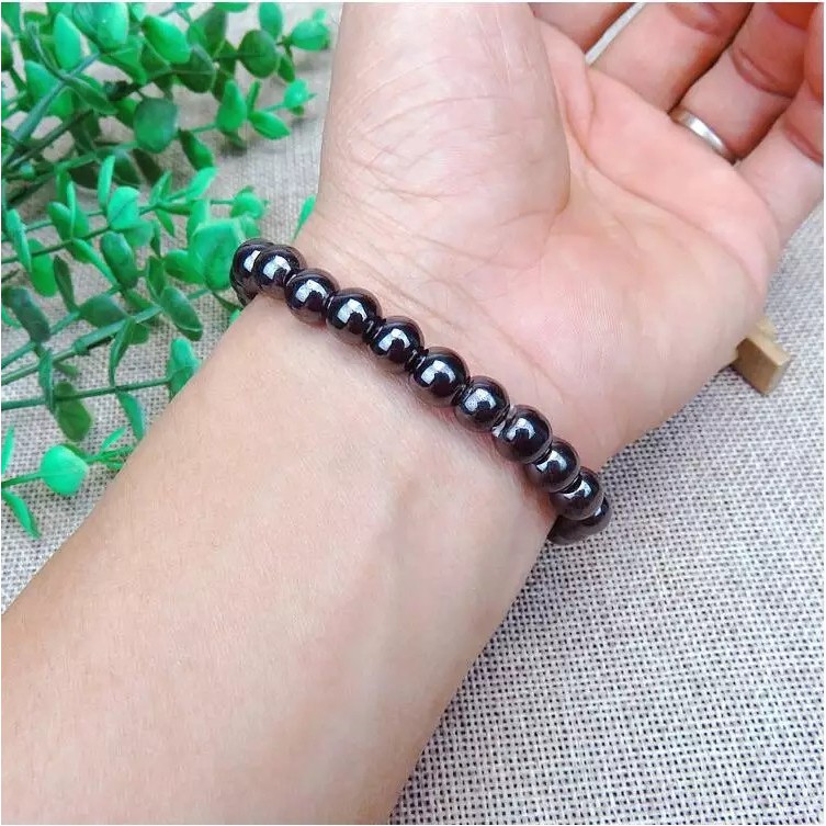 Gelang kesehatan batu hematite MAGNET pria wanita -  Natural Stone Bracelet magnetic-6