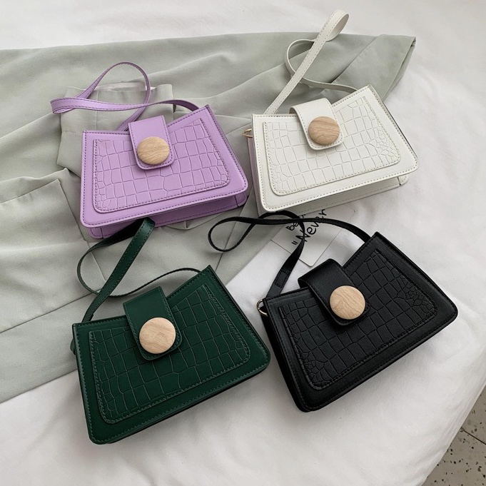 OVERFLOWS.ID Tas Wanita Model Selempang Ala Korea Murah Lucu Sling Bag Import Bahan Croco