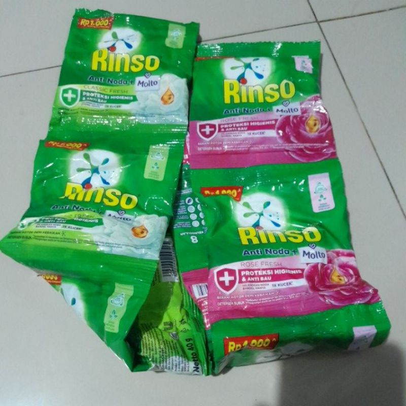 RINSO DETERGEN BUBUK SACHET  40 GRAM 6 SACHET