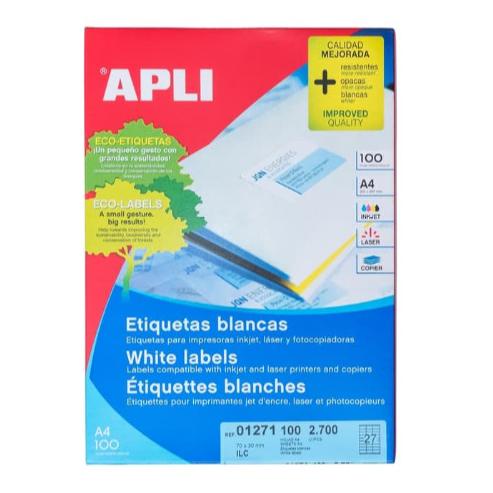 

APLI Label White Paper 70 X 30MM 2700 unit #01271