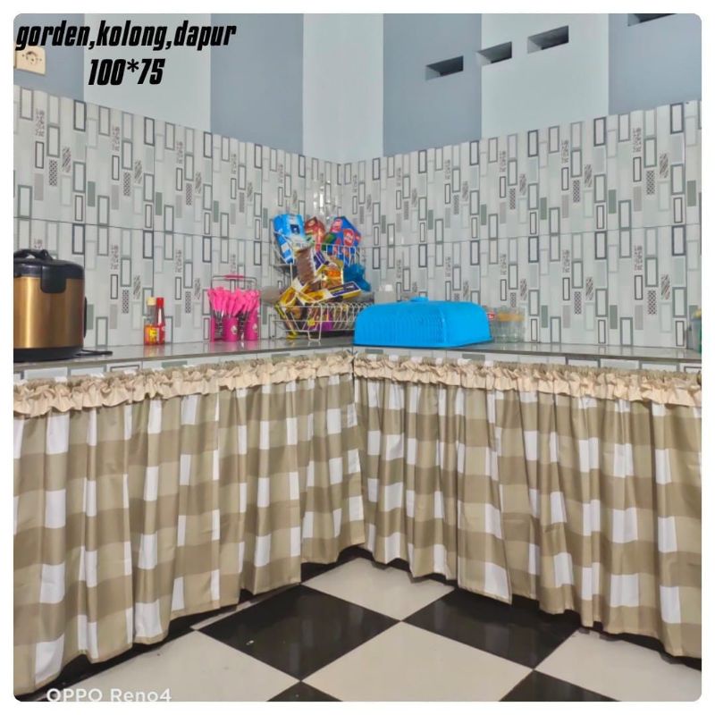 gorden kolong dapur, minimalis