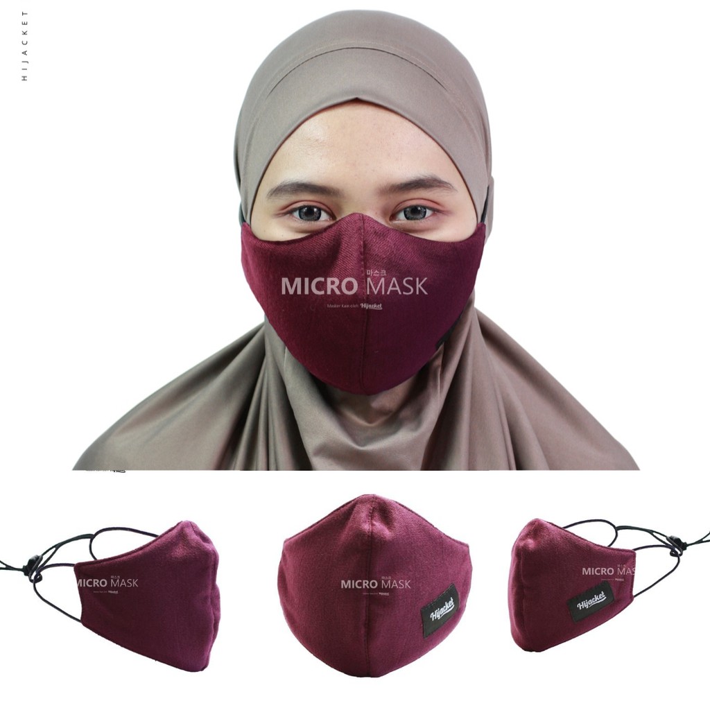 Masker Hijab Kain Polos / Masker Hijacket / Masker polos headloop-PURPLE