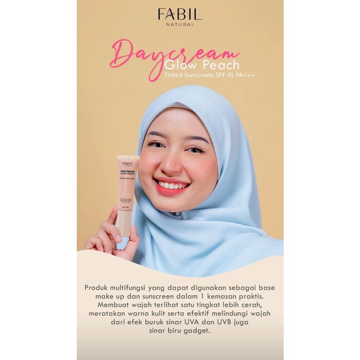 Fabil Day Cream Tinted Sunscreen  Skin Glow Peach Spf 45 PA +++