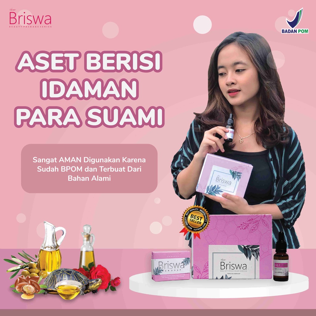 New Briswa Beauty Package Pembesar dan Pengencang Payudara dan Bokong Original Minyak Bulus