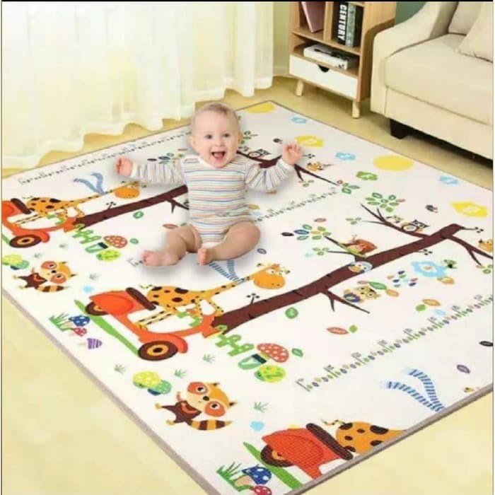 MATRAS PLAYMAT TIKAR BUSA LIPAT / TIKAR POLIFOAM TEBAL BERMOTIF 2 IN 1 (BOLAK BALIK)