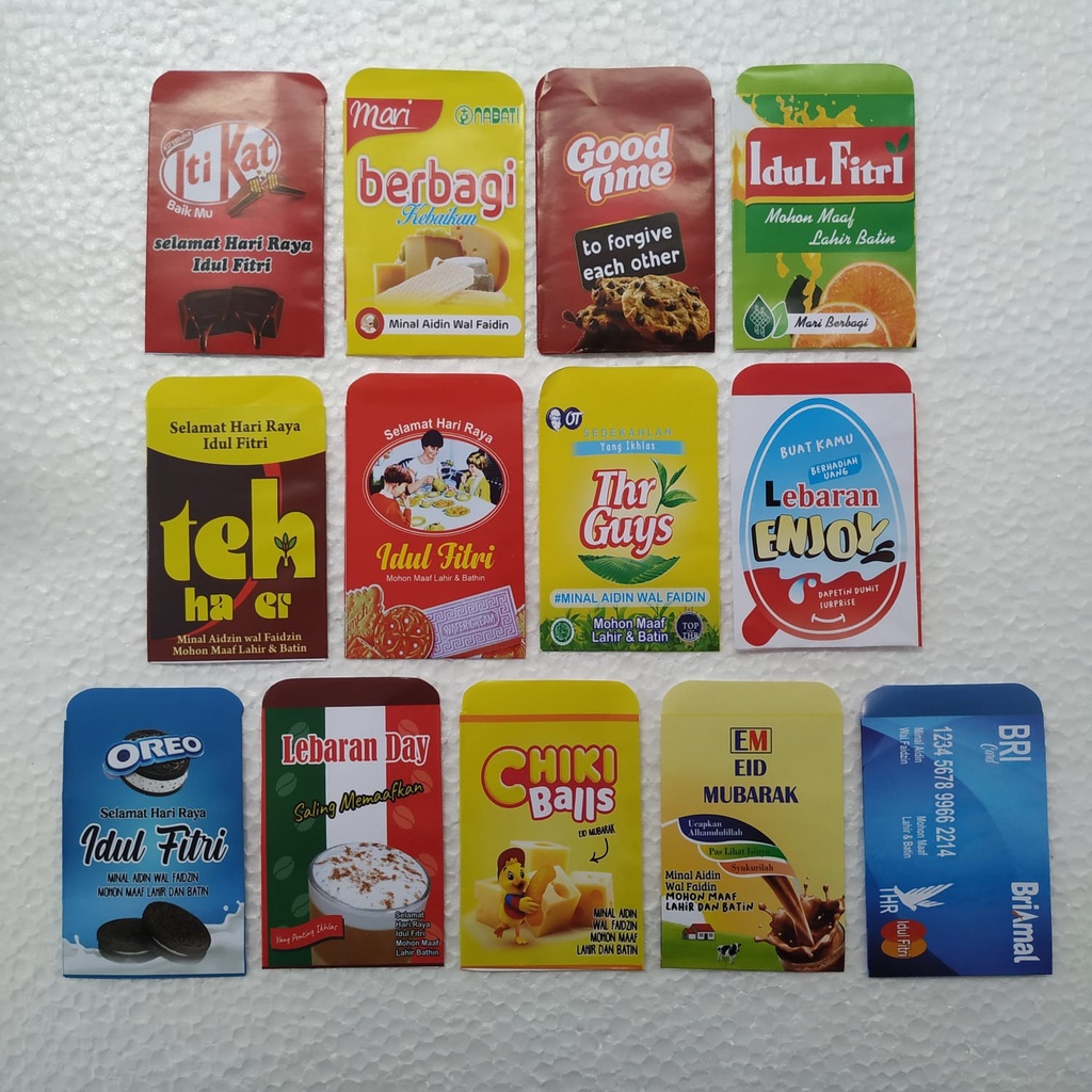 

Amplop Lebaran Motif Snack ukuran 7x11