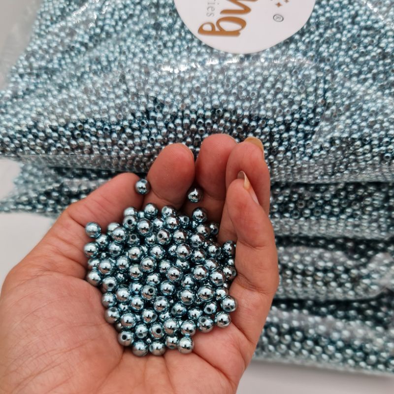 MUTIARA JEPANG METALIK SUPER  mutiara jahit 6mm per 450gram (per PON)