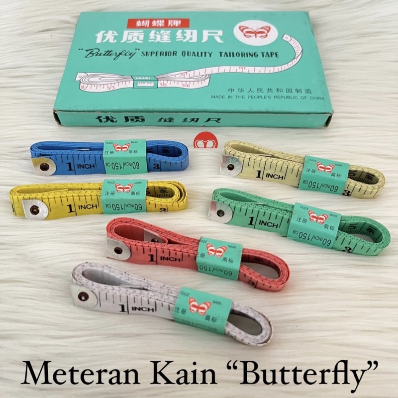 Meteran Kain Baju Butterfly & Bunga Plum blossom Tailoring Tape 150 Cm