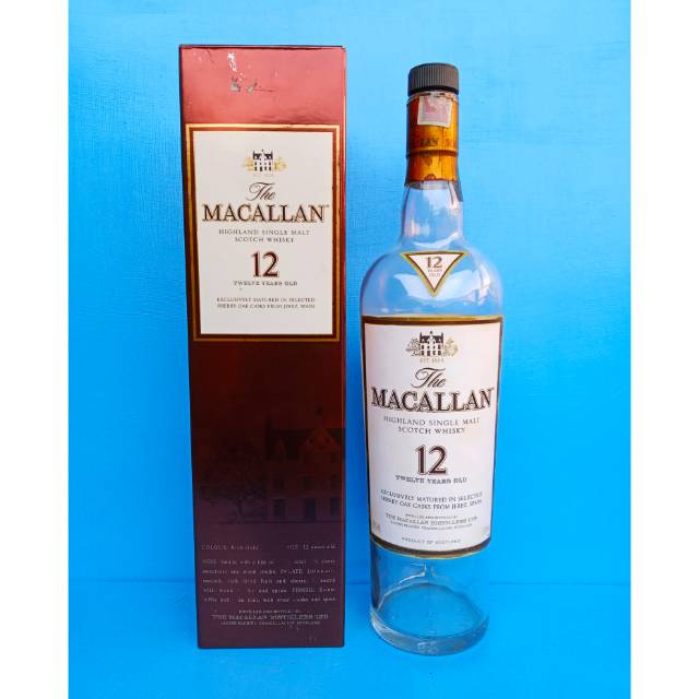 Botol bekas minuman keras import Macallan 12 plus bok