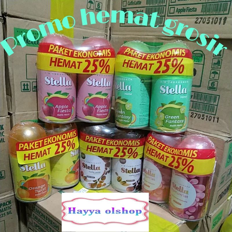 STELLA HEMAT REFFIL 225ml MULTIPACK( 1 BOX ISI 12pc) PROMO