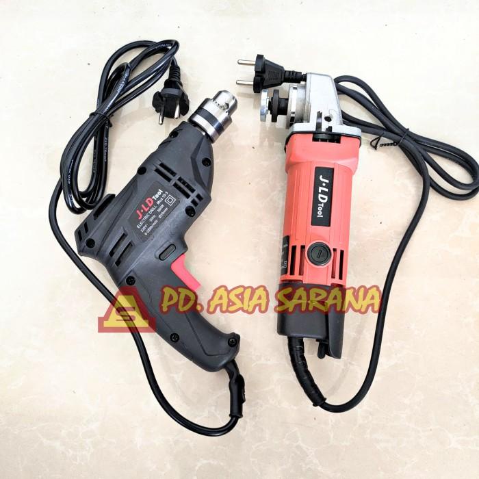 **Paket Hemat** Mesin Bor 10Mm + Gerinda 4 Inch Jld Listrik