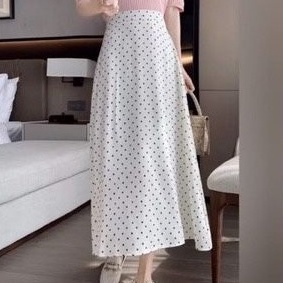 grosir_solo || ROK POLKA  / POLKA SKIRT / ROK PANJANG WANITA MOTIF