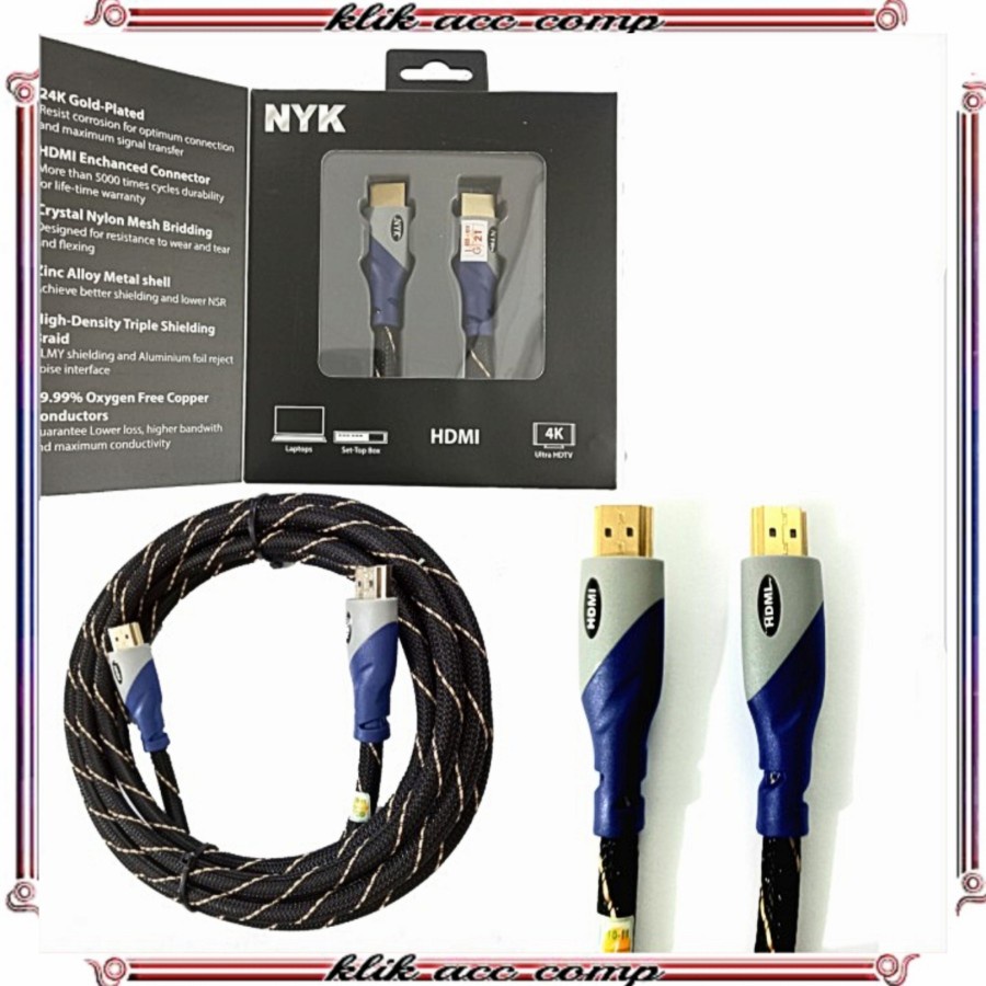 Kabel Hdmi 3 meter NYK full hd 1080p 4K / HDMI MALE-MALE 3 METER