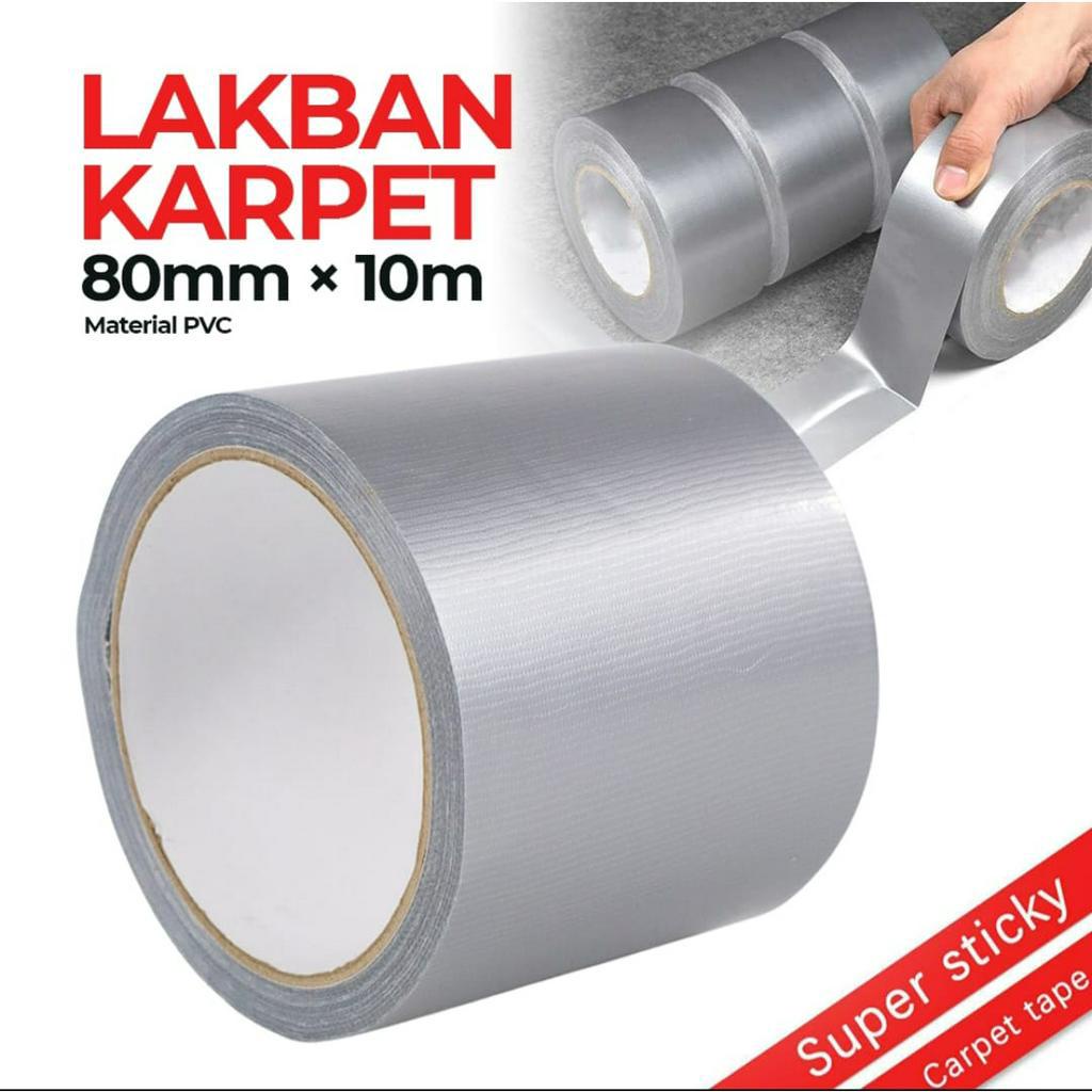 Lakban Karpet Super Sticky Cloth Floor Duct Tape NiceLiving-silver