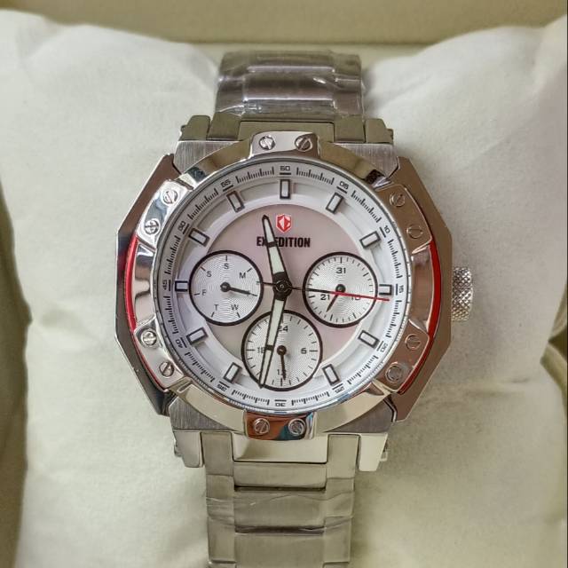 BEST SELLER JAM TANGAN WANITA ORIGINAL E 6385B FUL SILVER