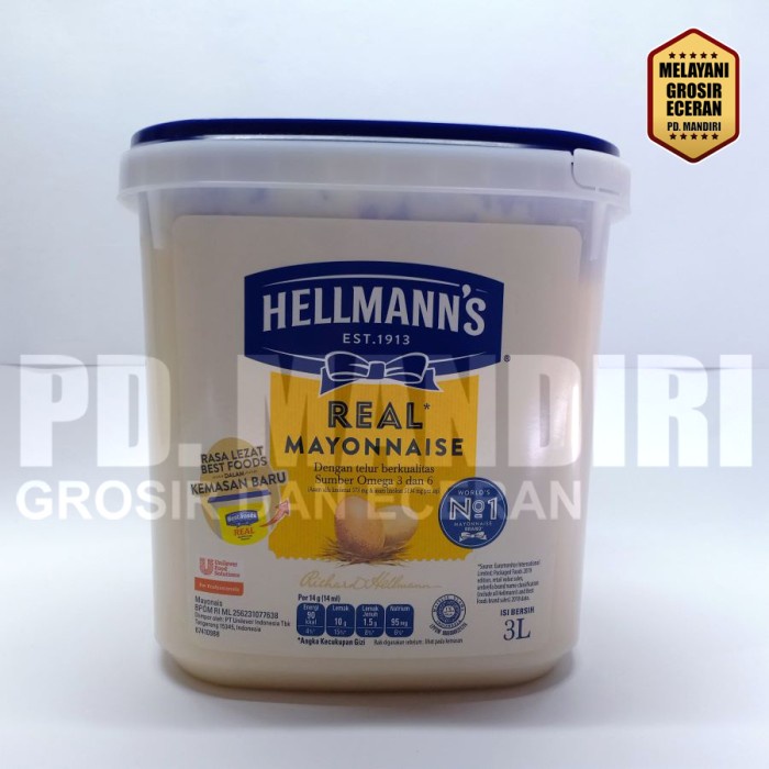 

Hellmann's Mayonnaise 3Ltr Hellmanns Mayones 3 Ltr Hellmans