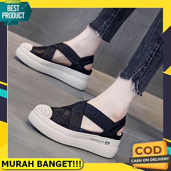 Wedges Wanita Wegdes Wages 2022 Wajes Cewek Murah Kekinian Wadges Weges Import Terbaru Sandal Cafana