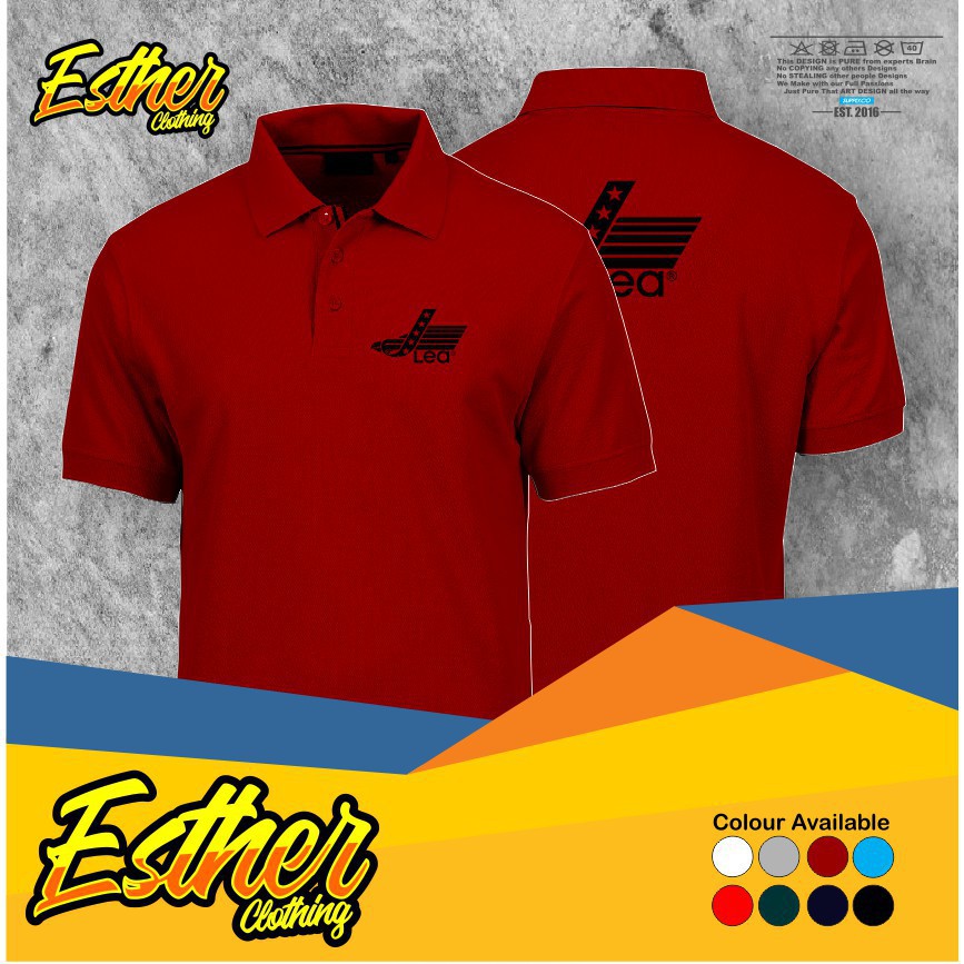 (HOT)  Polo Shirt Lea Jeans Logo Kaos Distro  -Esthercloth -Mawar