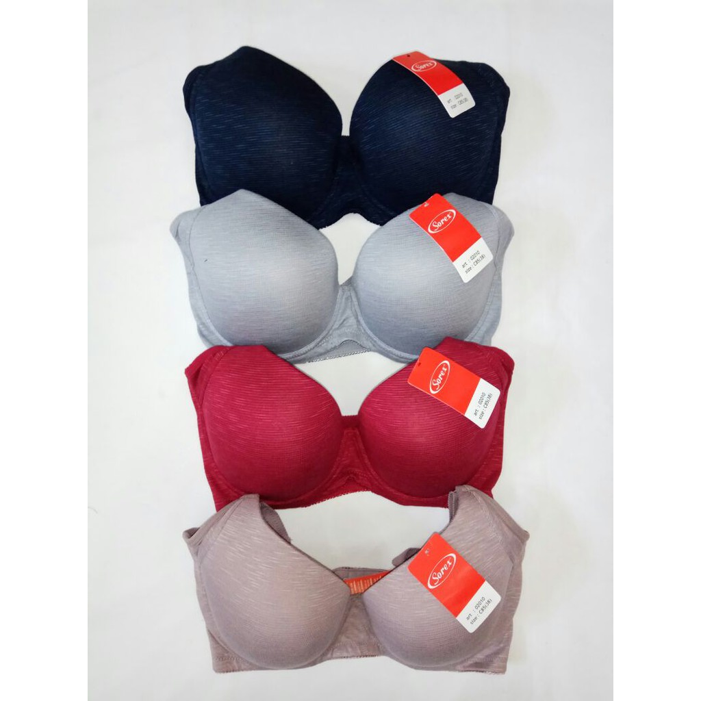 Bra SOREX 02010 BIG CUP BH wanita 3/4 busa kawat size 34 36 38 Polos Kap Besar kait 3 BK