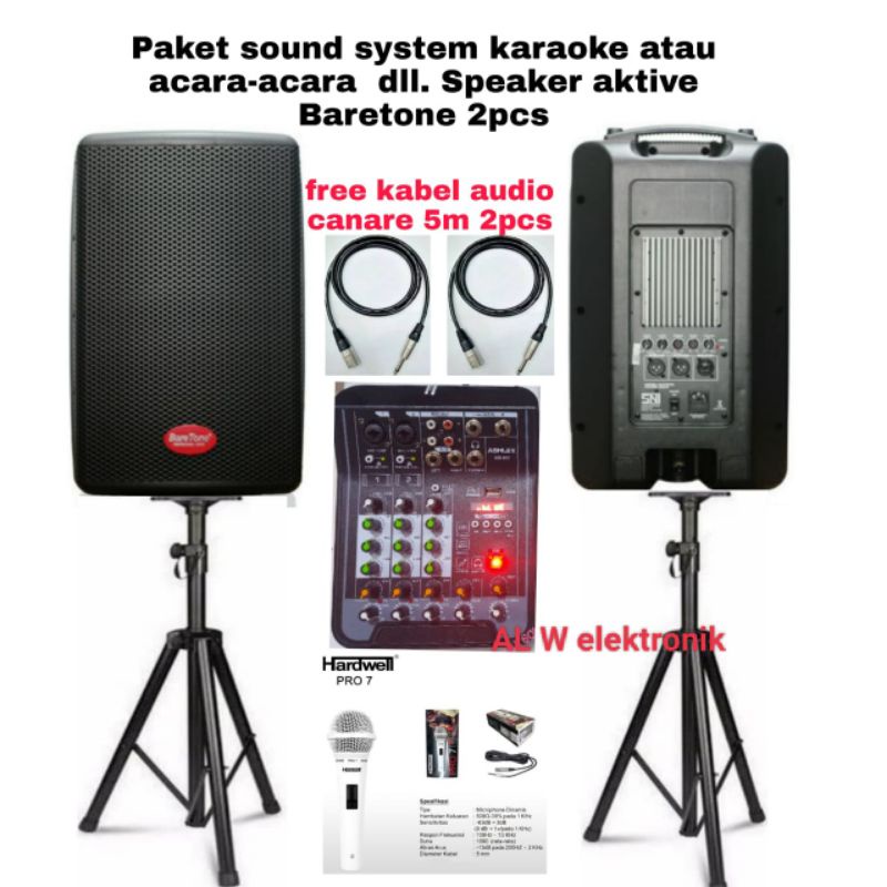 Paket Sound System Speaker profesional Aktive Baretone 2buah