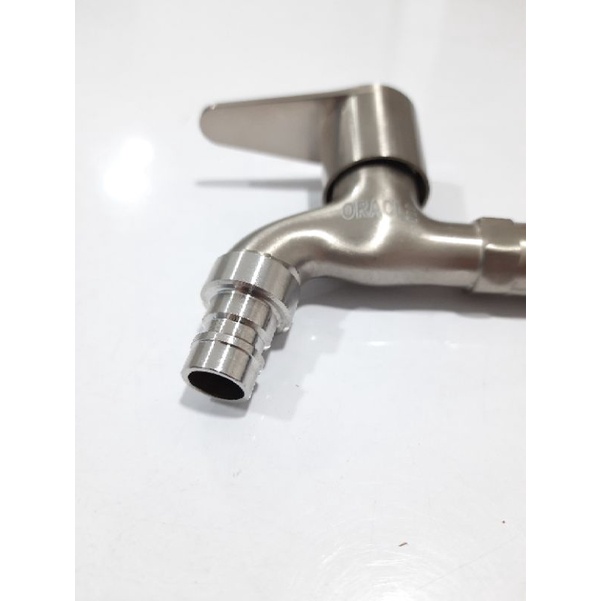 Kran air Tembok Satin ENGKOL TAMAN 1/2&quot; Stainless steel ASLI (G742)