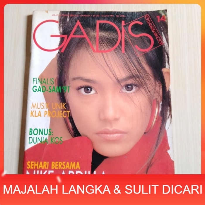 Majalah GADIS No.14 Mei 1991 SUSAN BACHTIAR (RARE ITEM) + NIKE ARDILLA Langka