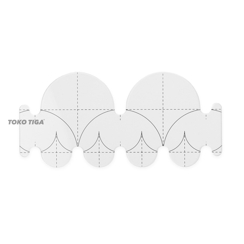 Penggaris Quilting Model Gelombang / Scallop / Half Circle (QTSKCL2)