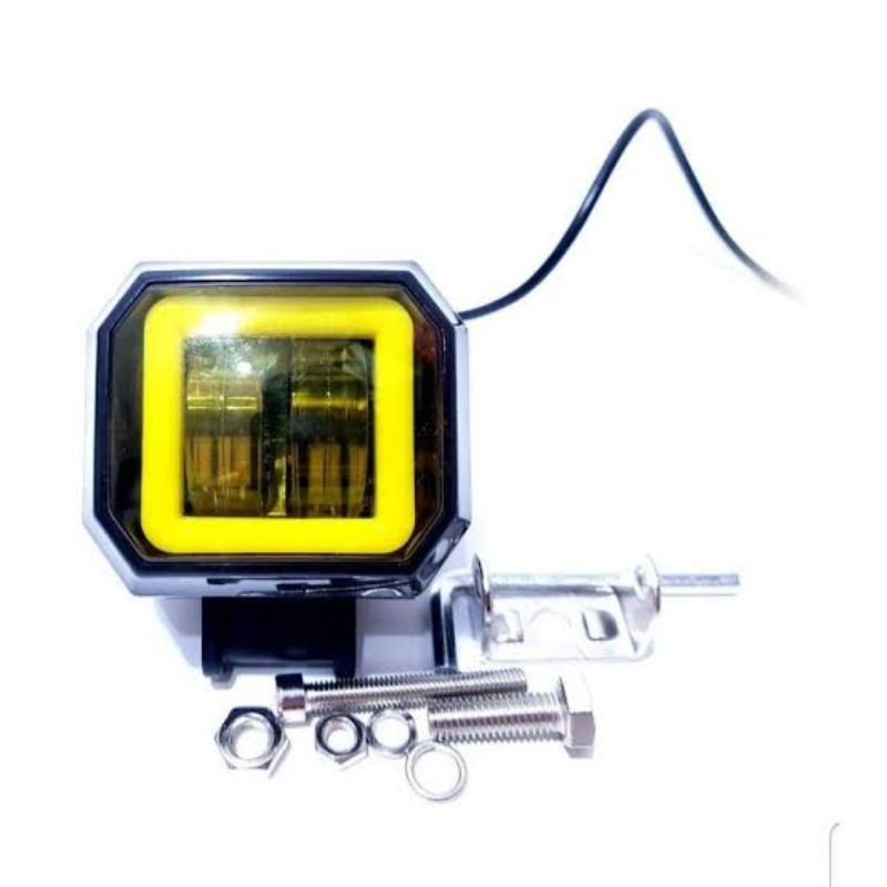 Lampu tembak sorot LED CWL 2 mata lensa 4D CAHAYA KUNING 20wat