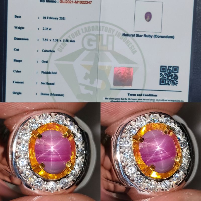 NATURAL STAR RUBY BURMA NH