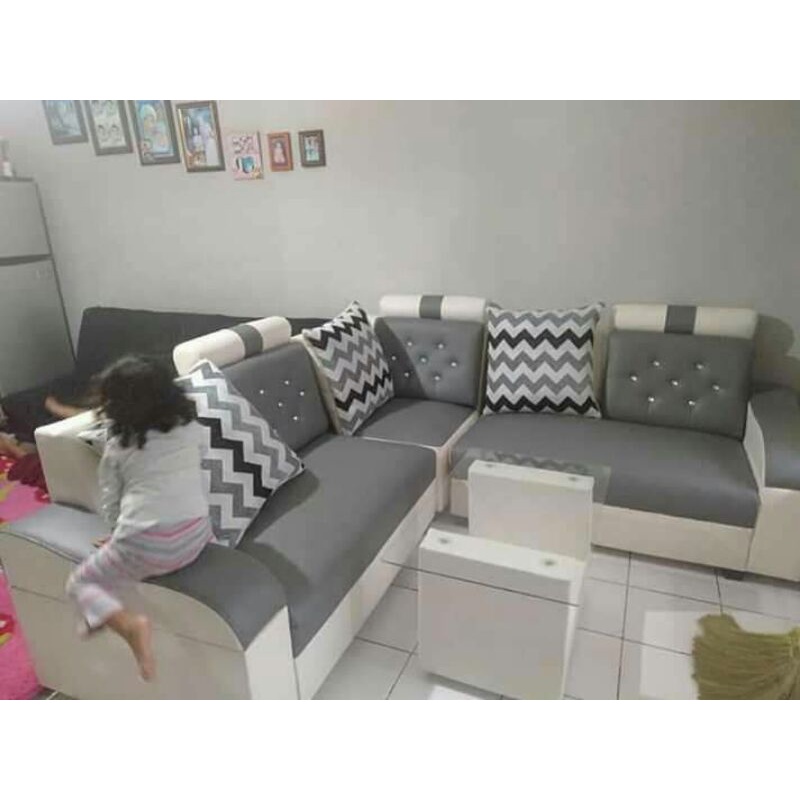 sofa minimalis abu