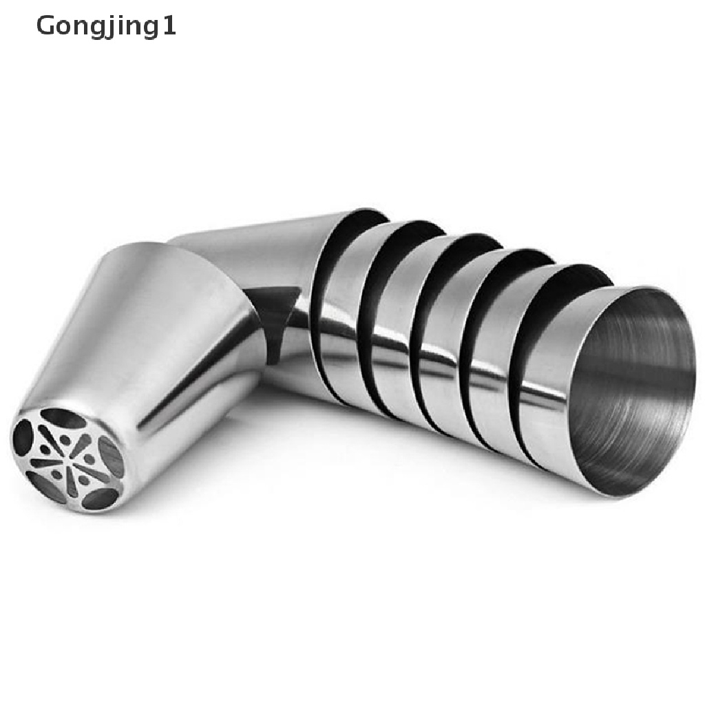 Gongjing1 14pcs / Set Spuit Piping Icing Bentuk Tulip Rusia Bahan Stainless Steel Untuk Dekorasi Kue