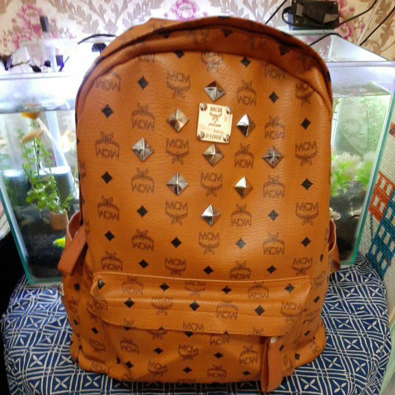 PL TAS RANSEL MCM MUNCHEN UK. LARGE MUAT LAPTOP|TAG PUTIH