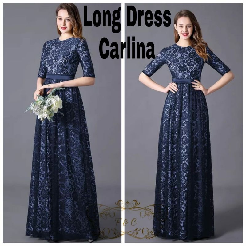 LONG DRESS CARLINA, BRUKAT FURING, DRESS MAXY