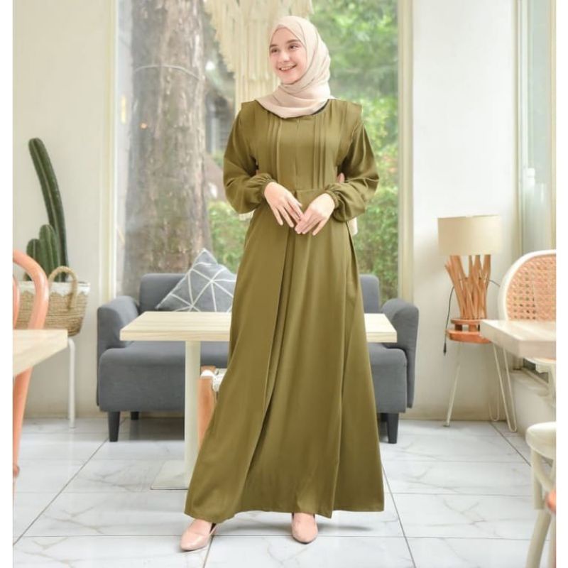 TANISHA DRESS offnesel || gamis ITY CREPE PREMIUM fashion muslim (COD) || TERMURAH [best seller]