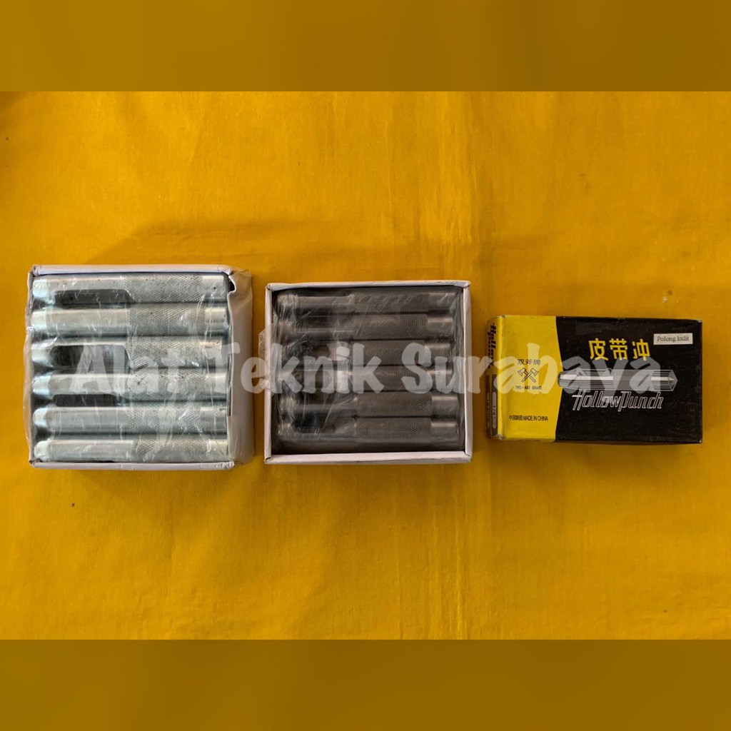 ISI 12 PCS PLONG KULIT HOLLOW PUNCH 1/8" ; 3/16" ; 1/4" ; 5/16" INCH / POLONG / ALAT PEMBUAT BOLONG