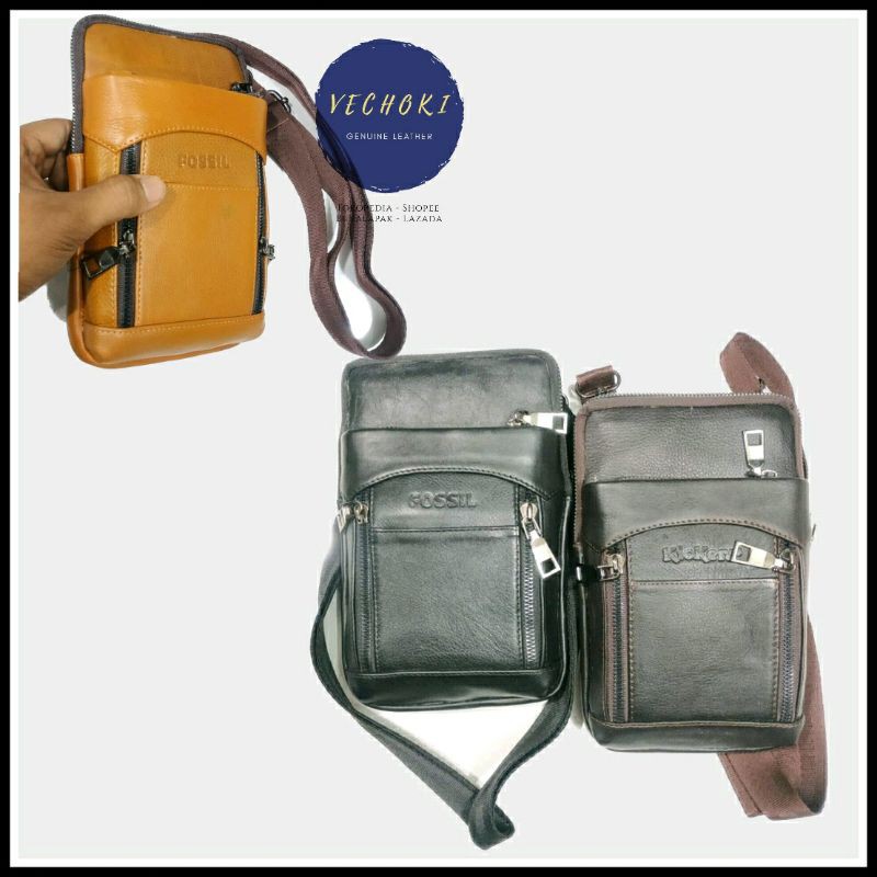 Tas Selempang Sarung HP Kulit Sapi Asli 100% - Kickers AFJ724